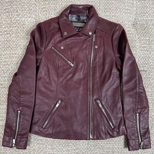 Wilsons Leather Jacket Women’s Size XS Real Leather Burgundy Y2K Mint